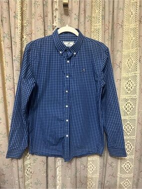 Properly Tied Blue Gingham Duck Logo‎ Button Down Shirt YXL 18